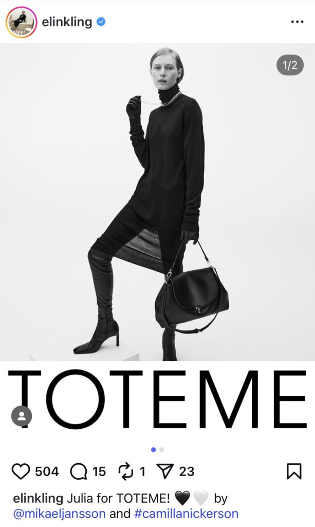 Elin Kling 是瑞典品牌 Totême 的創辦人,也是北歐風格的代名詞。北歐 IG 網紅 TOP6 示範的 Lagom 輕盈系穿搭與極簡生活哲學