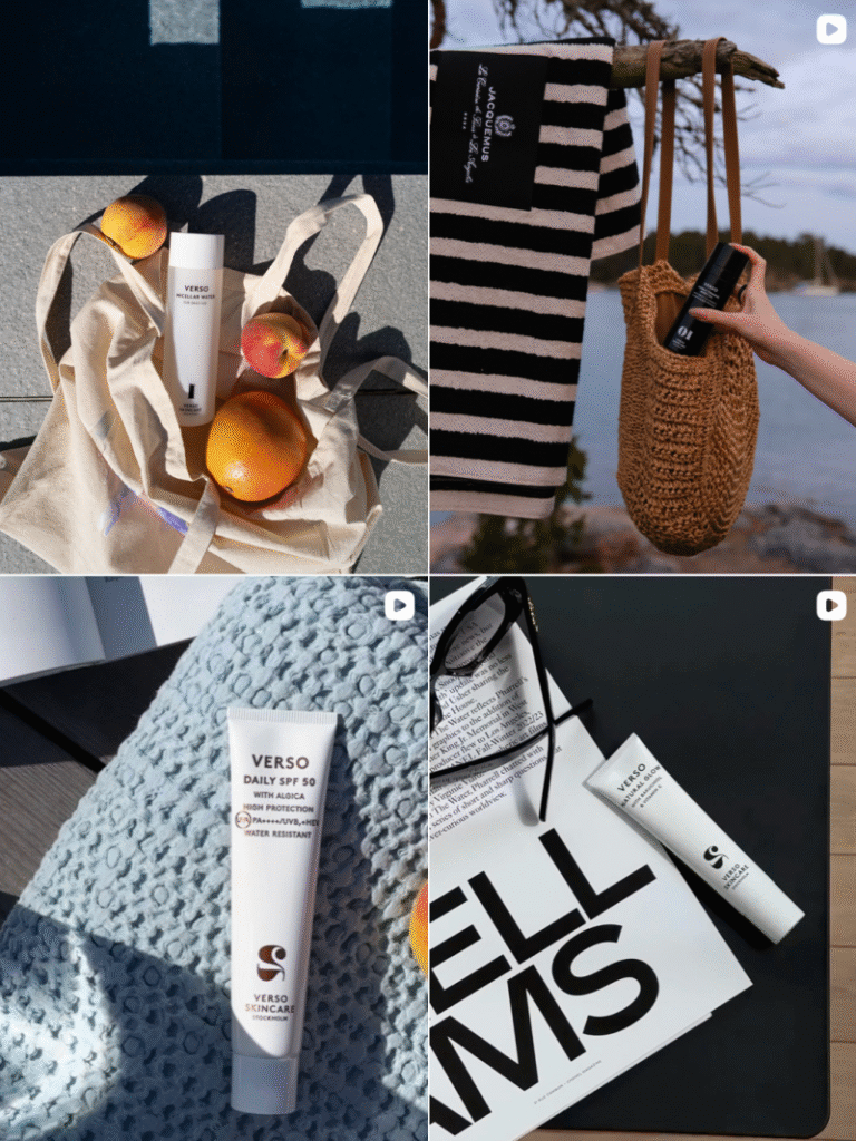 Verso Skincare from Sweden displayed in a clean minimalist setting, highlighting lightweight retinol formulas and Scandinavian skincare design.