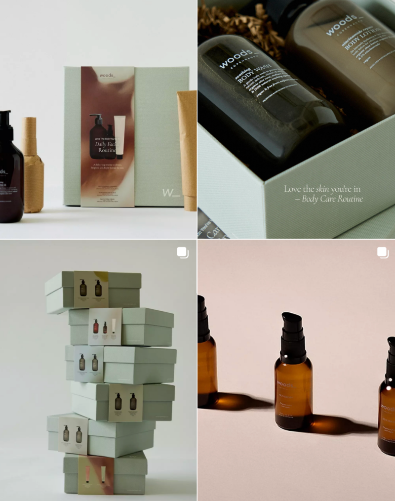 Woods Copenhagen Danish skincare with plant-based formulas and dermatology-inspired packaging, styled in a minimal Nordic setup.